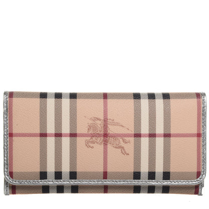 Burberry Haymarket Check Winsley Continental Wallet Silver 1 of 8