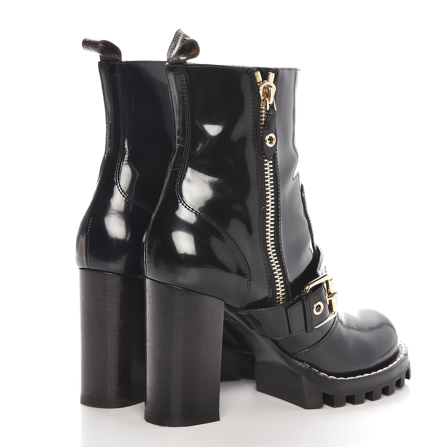 Louis Vuitton Patent Calfskin Star Trail Ankle Boots 39 Black 4 of 7