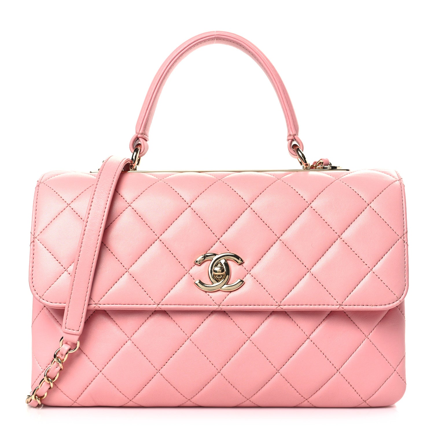 Chanel Lambskin Quilted Medium Trendy CC Flap Dual Handle Bag Pink 1 of 9