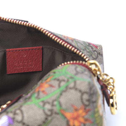 Gucci Soft GG Supreme Monogram Flora Calfskin Small Ophidia Cosmetic Case Beige Ebony Multicolor Rosso 6 of 10