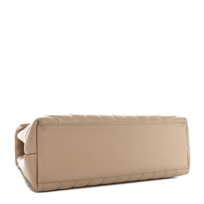 Saint Laurent Calfskin Y Quilted Monogram Medium Loulou Chain Satchel Nude Powder 4 of 10