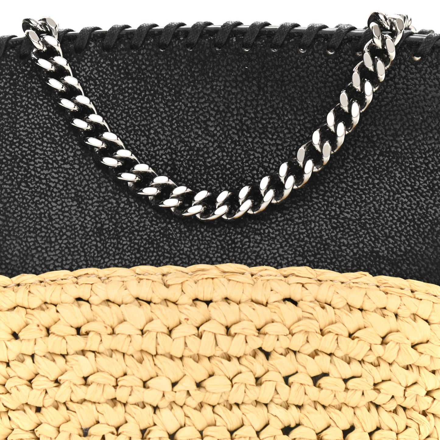 Shaggy Deer Raffia Mini Shoulder Bag Black