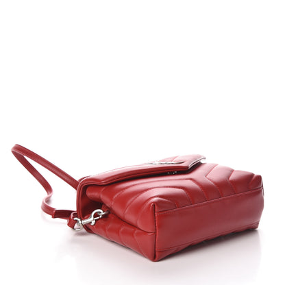Saint Laurent Calfskin Y Quilted Monogram Toy Loulou Crossbody Bag Rouge Eros 4 of 10