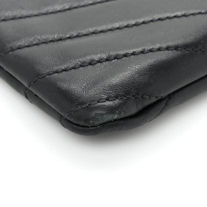 Saint Laurent Calfskin Matelasse Monogram Key Pouch Black 10 of 13