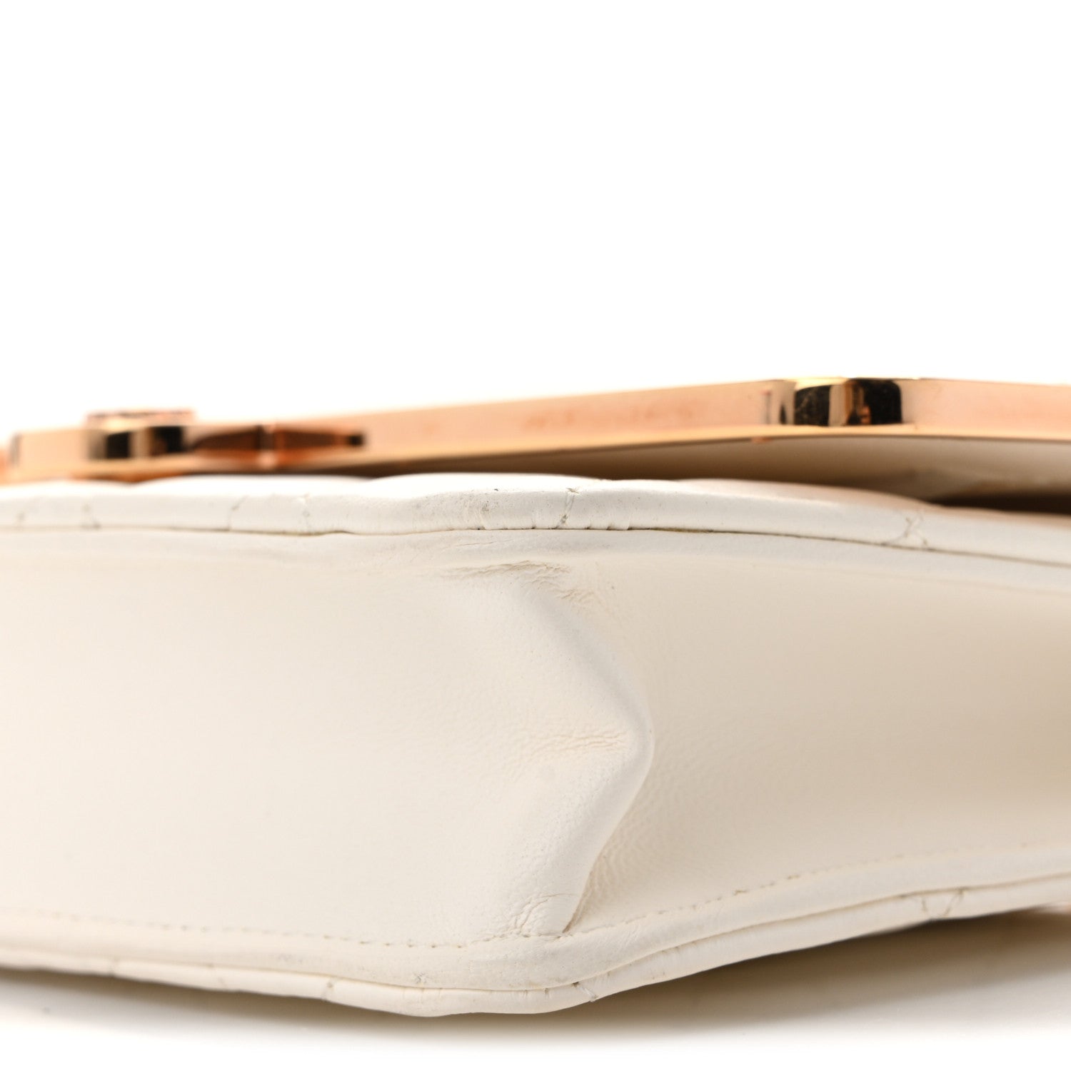 Chanel Lambskin Quilted Frame Wallet On Chain WOC White 11 of 18