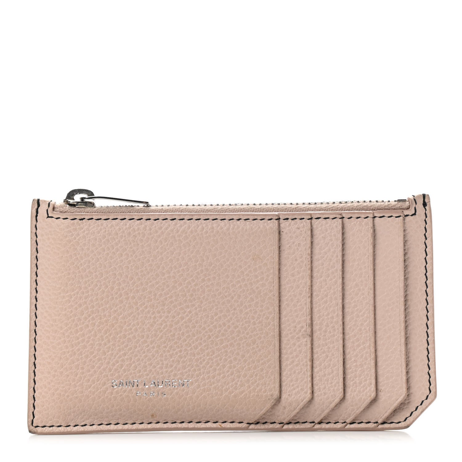 Saint Laurent Calfskin 5 Fragments Zip Pouch Card Holder 1 of 8