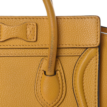 Celine Drummed Calfskin Nano Luggage Ocre 12 of 16