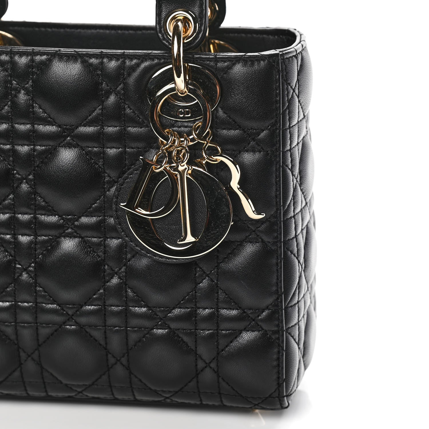 Christian Dior Lambskin Cannage Small Lucky Badges My Lady Dior Black 10 of 10