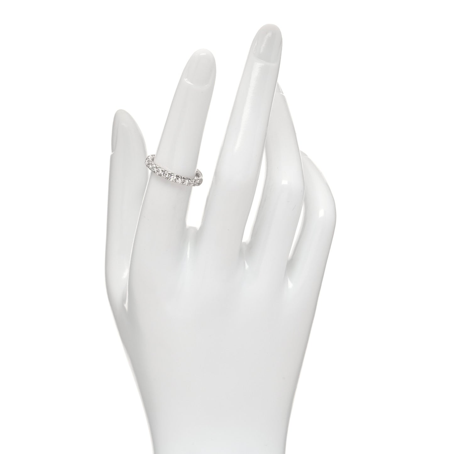 Platinum Diamond 2.8mm Partway Eternity Wedding Band Ring 50 5.5