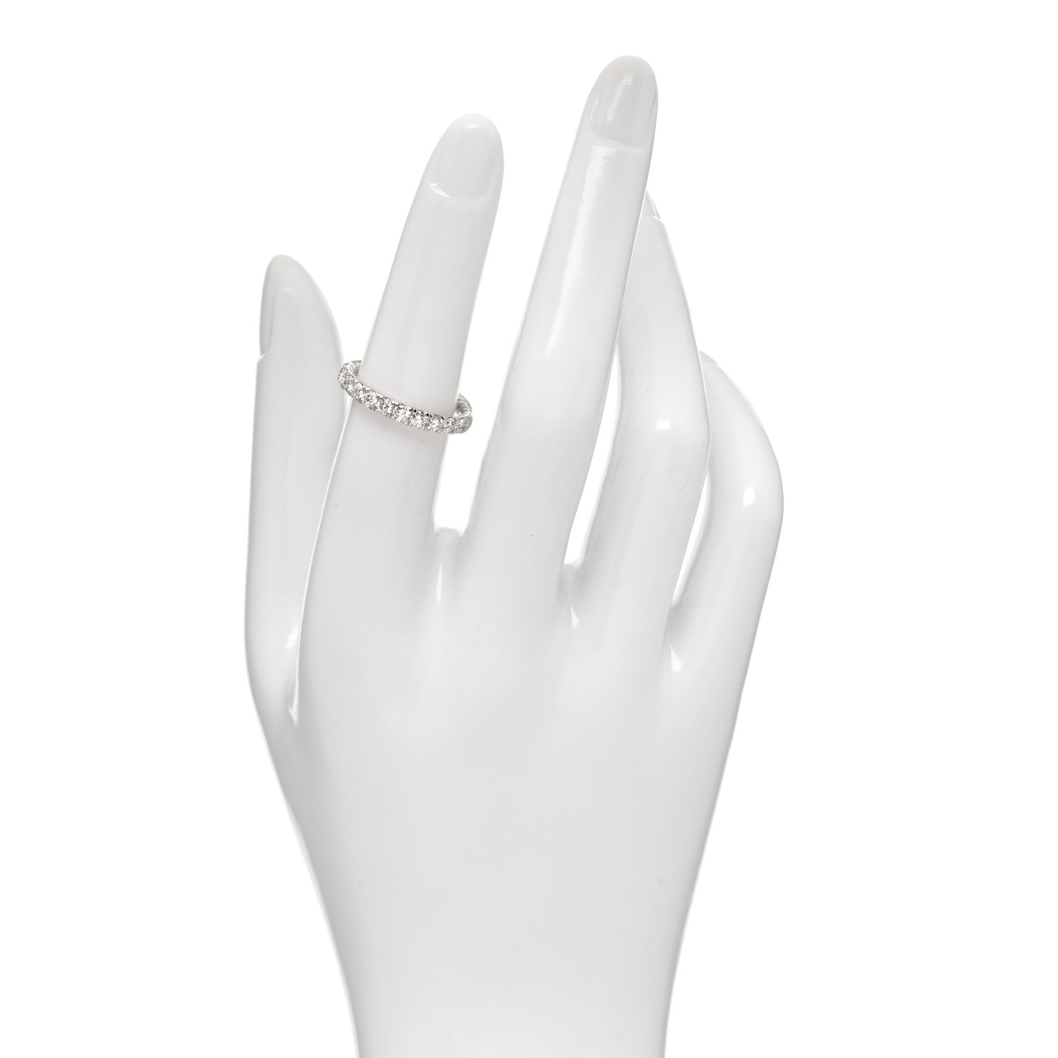 David Yurman Platinum Diamond 2.8mm Partway Eternity Wedding Band Ring 51 5.75 2 of 5