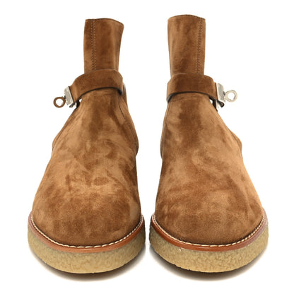 Hermes Velvet Womens Follow Low Boots 35.5 Brun Fume 2 of 9