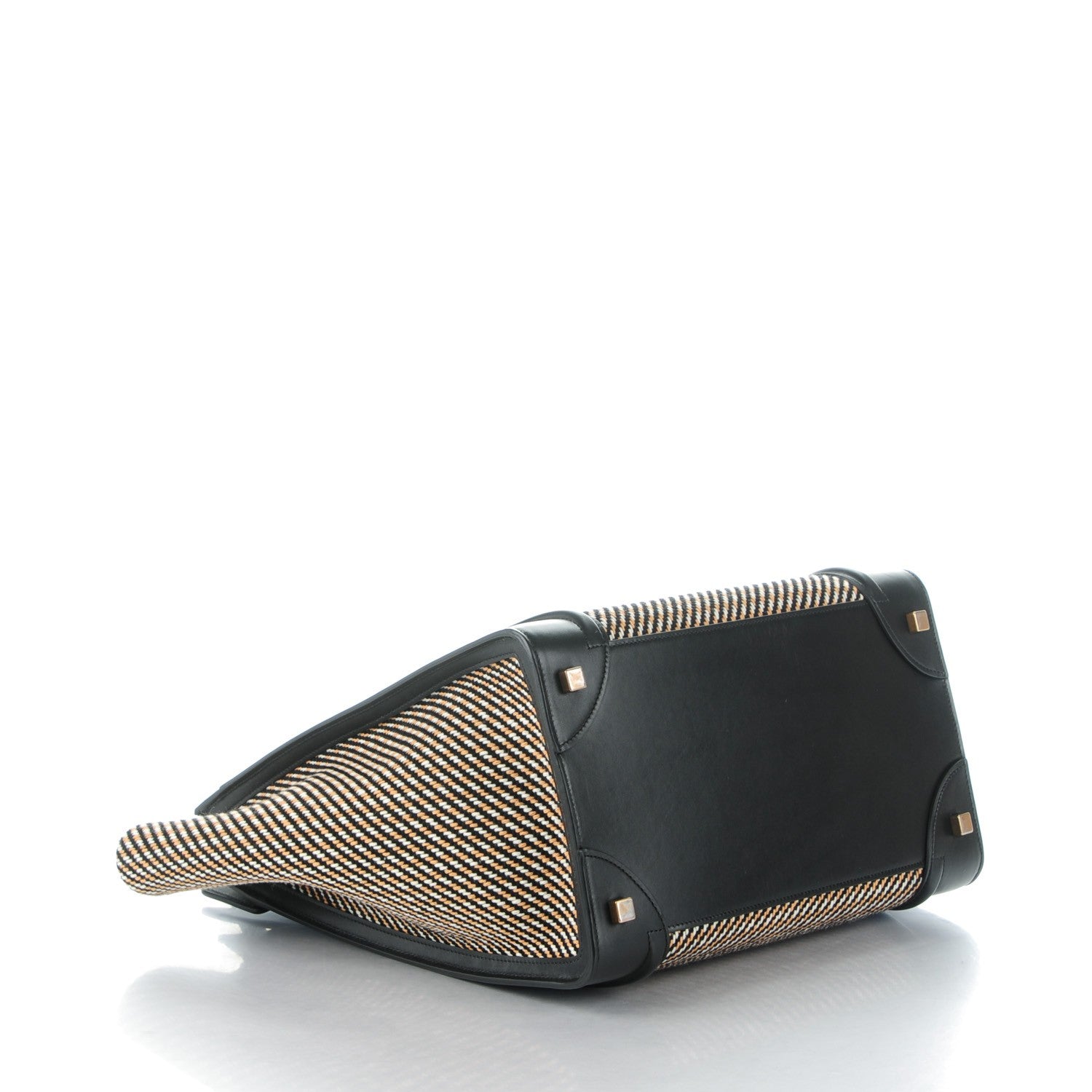 Celine Twill Smooth Calfskin Mini Luggage Dune Black 4 of 8