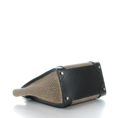 Celine Twill Smooth Calfskin Mini Luggage Dune Black 4 of 8