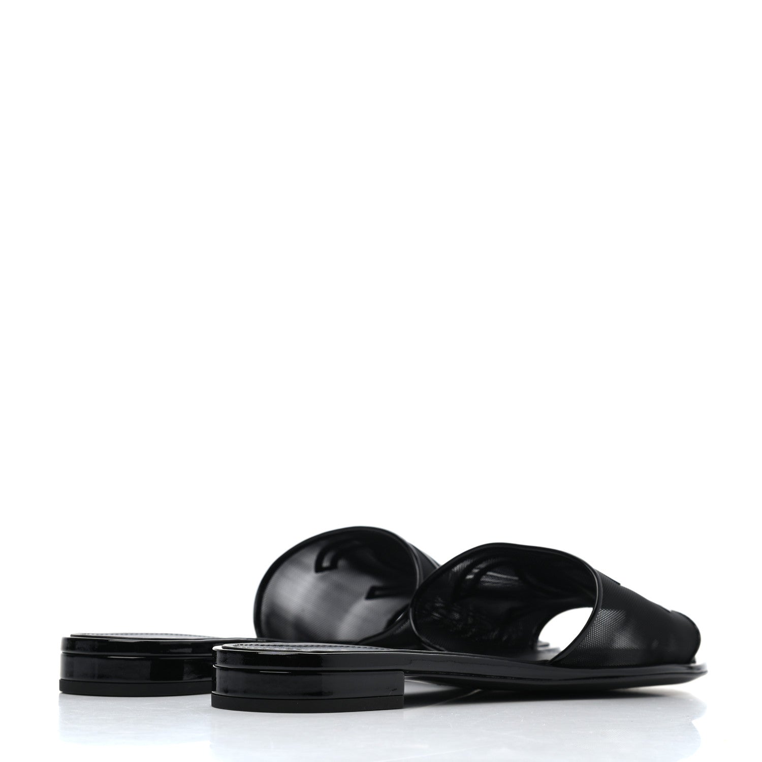 Chanel Mesh Patent Calfskin CC Mules 41 Black 3 of 4