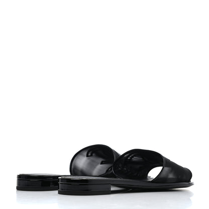 Chanel Mesh Patent Calfskin CC Mules 41 Black 3 of 4