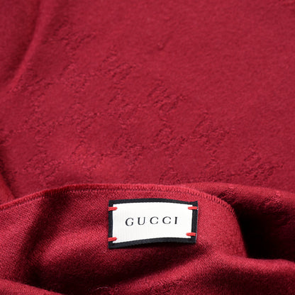Gucci Cashmere GG Monogram Gem Lux Scarf Bordeaux 5 of 5