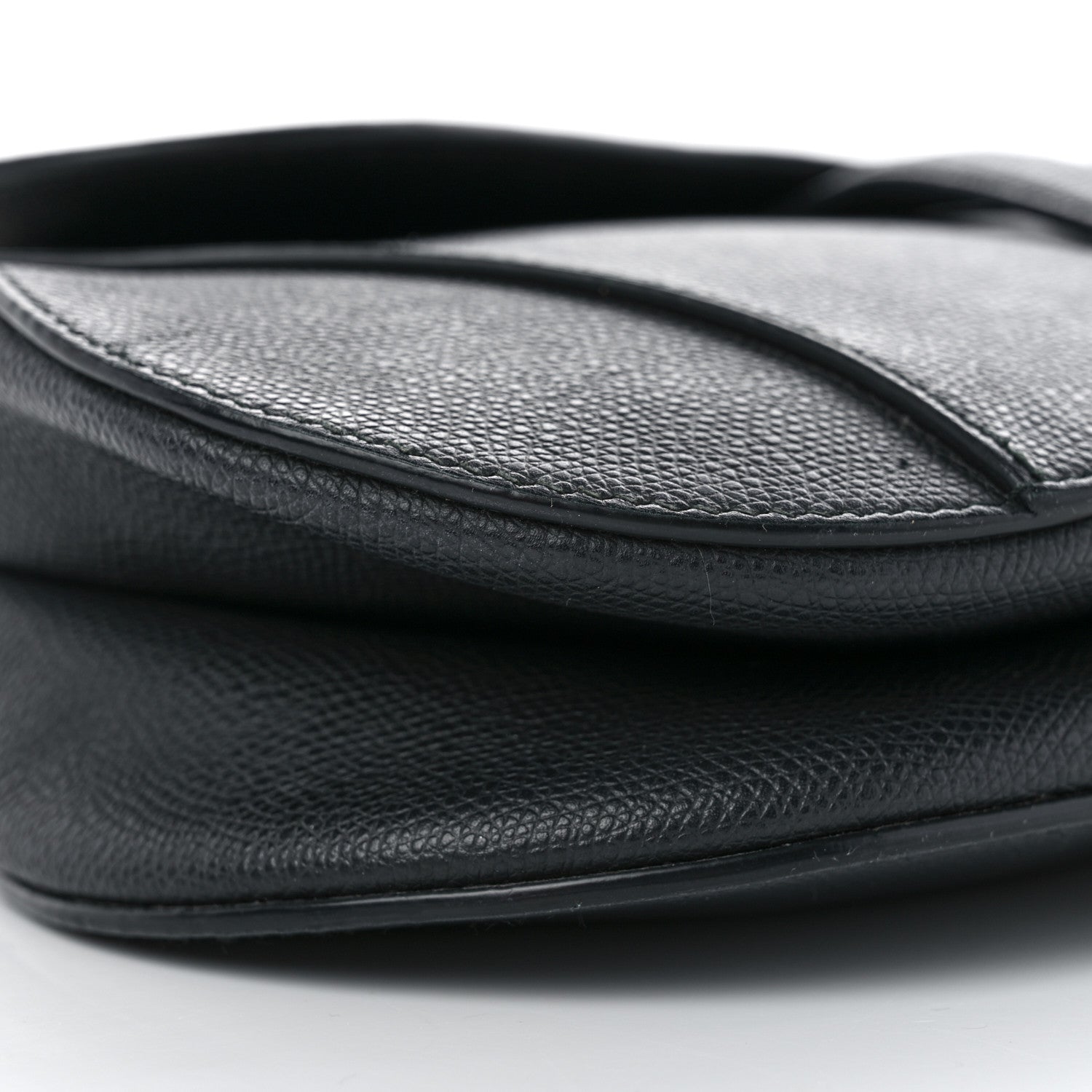 Christian Dior Grained Calfskin Saddle Bag Black 9 of 10