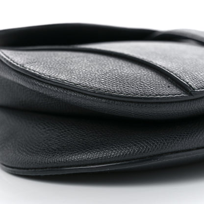 Christian Dior Grained Calfskin Saddle Bag Black 9 of 10