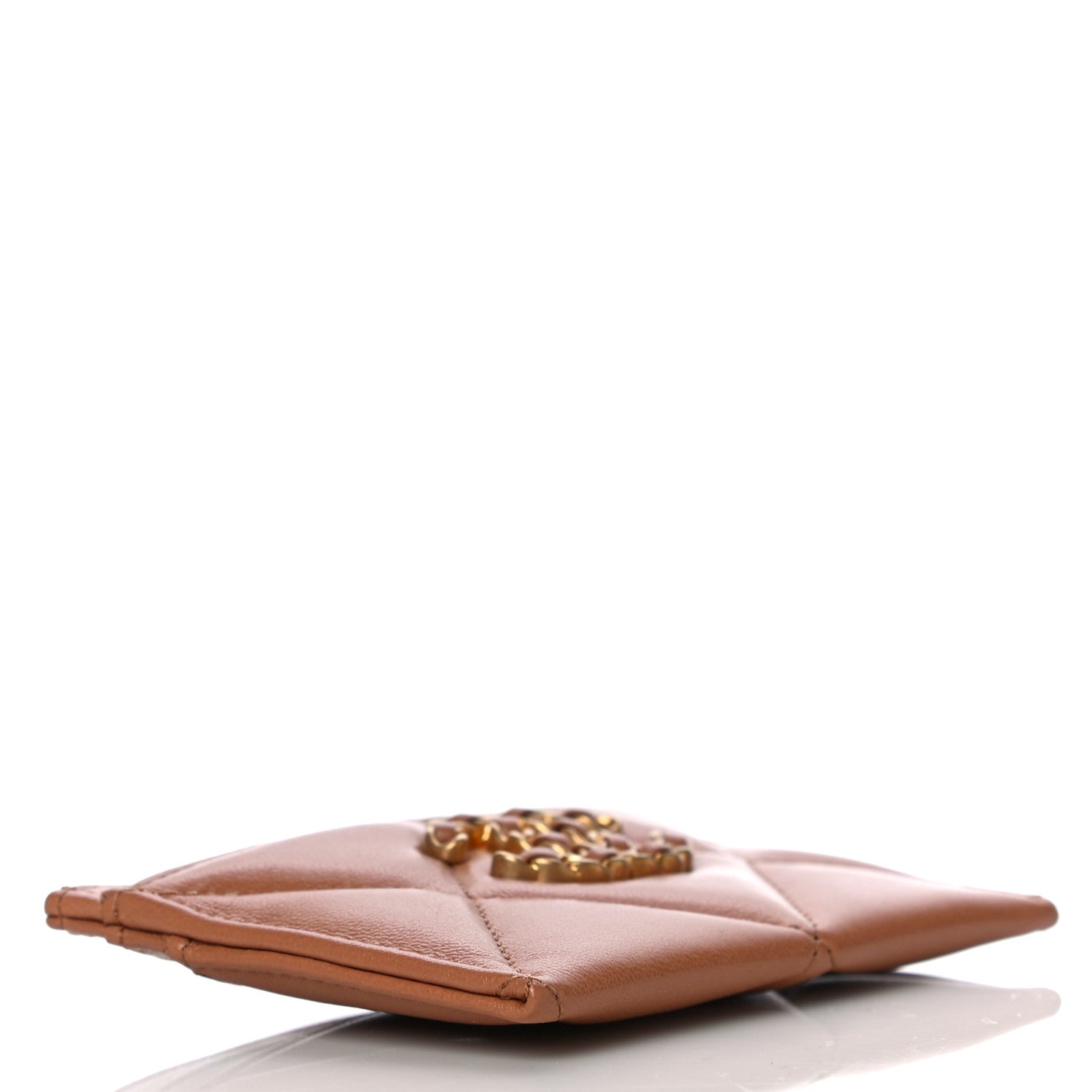 Chanel Lambskin Quilted Chanel 19 Card Holder Brown 4 of 11