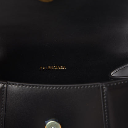 Balenciaga Shiny Box Calfskin Hourglass Top Handle Bag XS Black 8 of 9