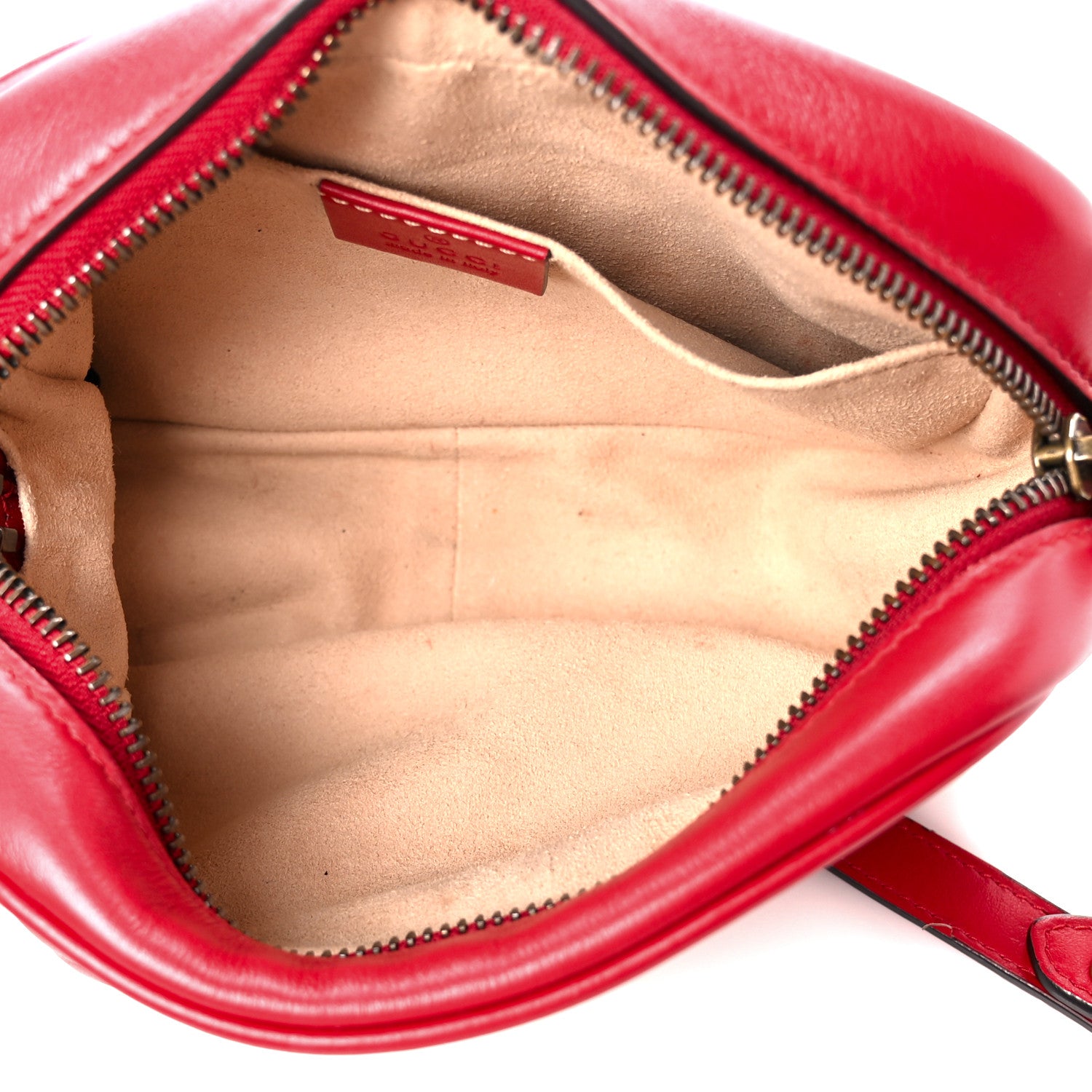 Gucci Calfskin Matelasse Mini GG Marmont Chain Shoulder Bag Hibiscus Red 5 of 12