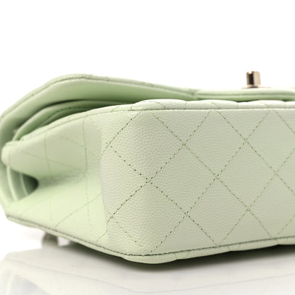 Chanel Caviar Quilted Small Double Flap Light Green 8 of 9