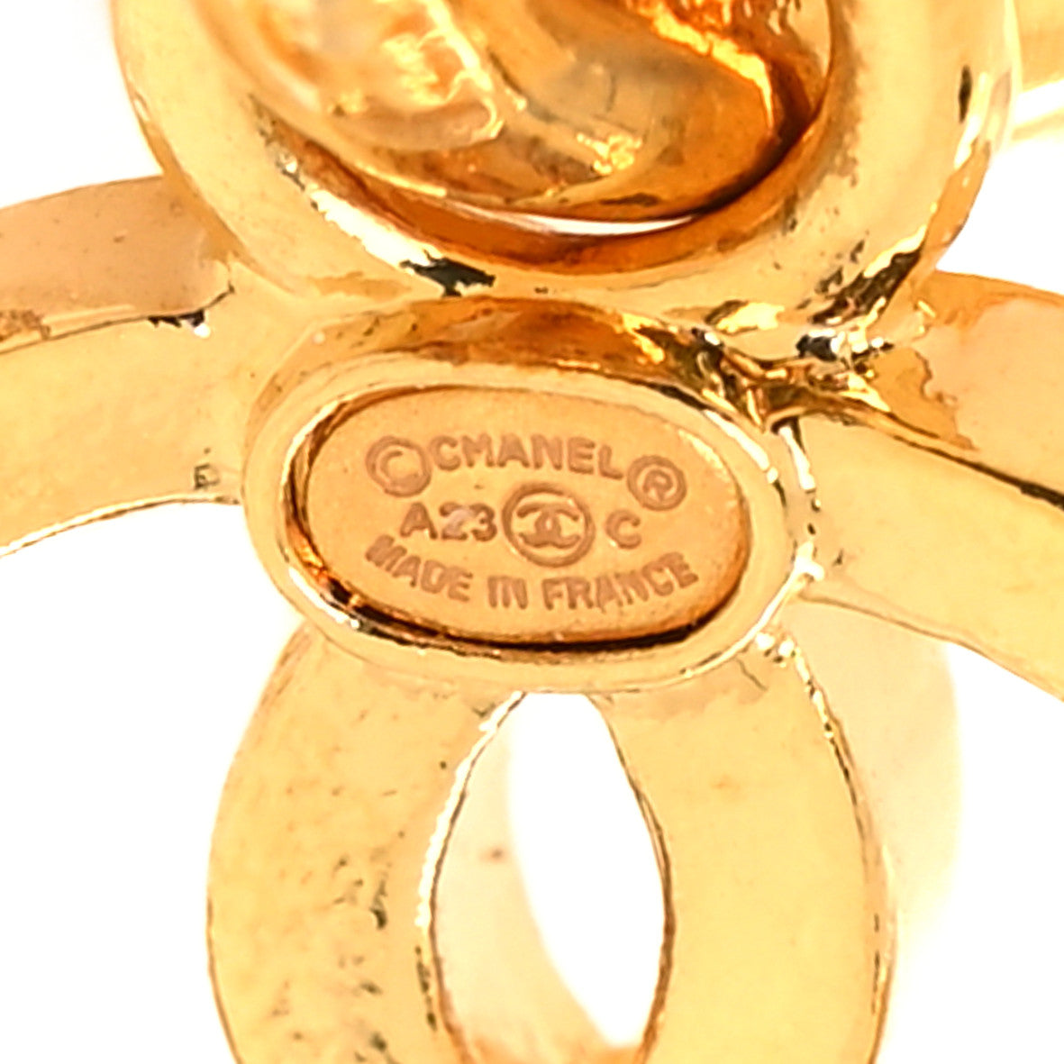 Crystal CC Shell Hoop Earrings Gold Pink