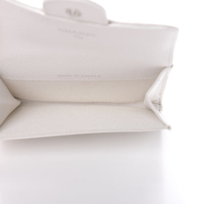 Chanel Caviar Quilted Flap Card Holder Wallet White 5 of 9
