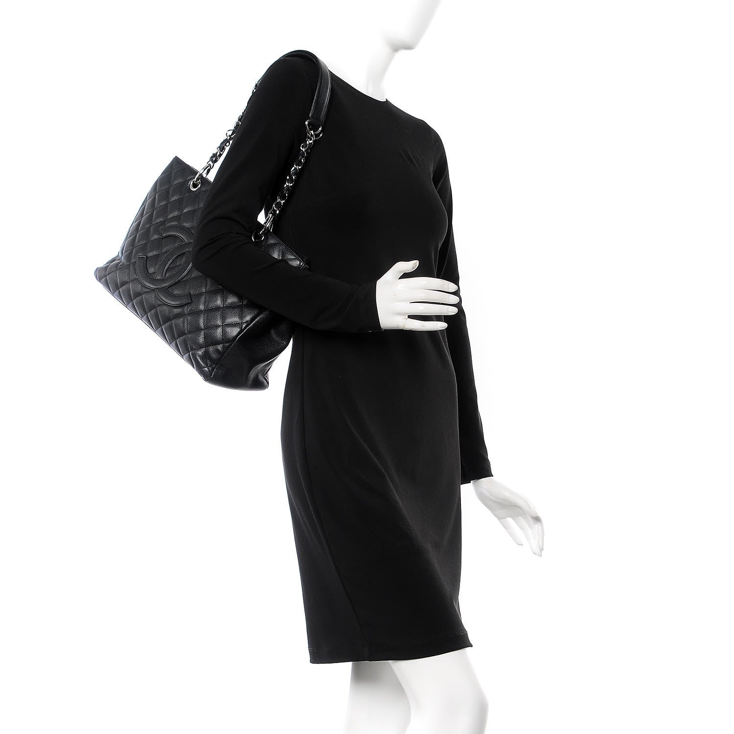 Chanel Caviar Quilted Grand Shopping Tote GST Black 2 of 9