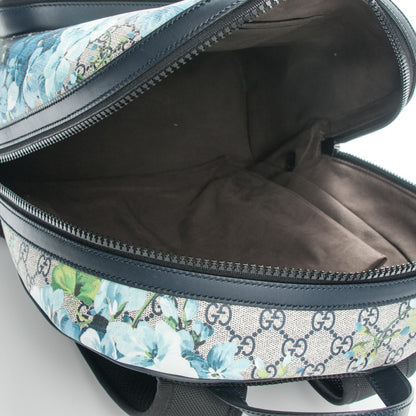 Gucci GG Supreme Monogram Blooms Medium Day Backpack Beige Blue Navy 5 of 7