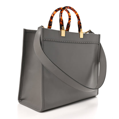 Fendi Vitello King Plexiglass Logo Embossed Medium Fendi Sunshine Shopper Tote Moon 3 of 9
