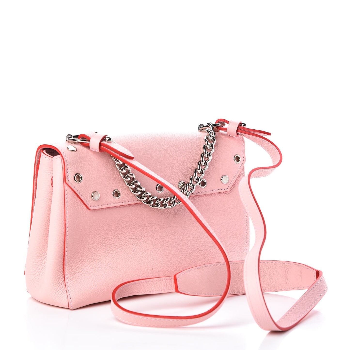 Soft Calfskin Lockme II Chain Rivets BB Rose Ballerine