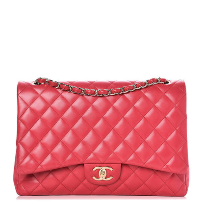 Chanel Lambskin Quilted Maxi Double Flap Red 1 of 8