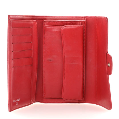 Chanel Lambskin Quilted Large Flap Wallet Red 5 of 12