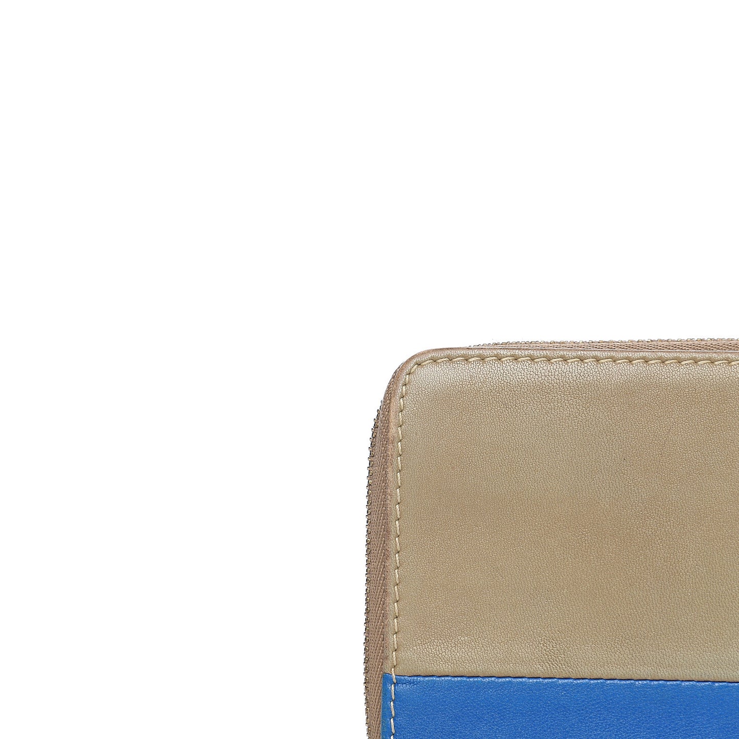 Lambskin Large Zip Around Multifunction Wallet Beige