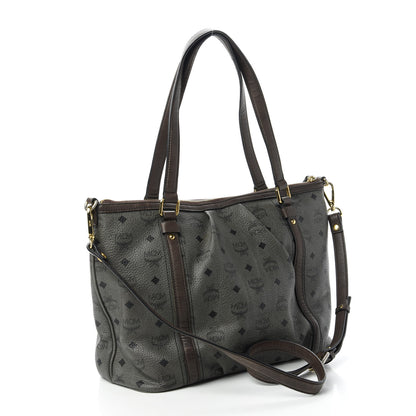 MCM Visetos Medium Essentials Shopper Tote Phantom Grey 3 of 10
