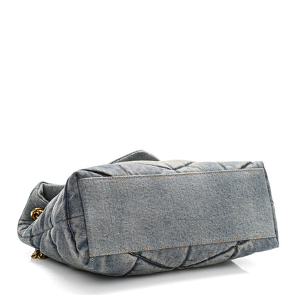 Saint Laurent Denim Quilted Small Loulou Puffer Monogram Chain Satchel Blue Cinnamon 5 of 11