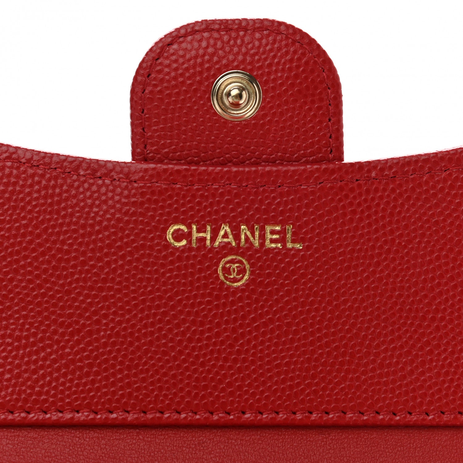 Chanel Caviar Quilted Compact Flap Wallet Red 6 of 8
