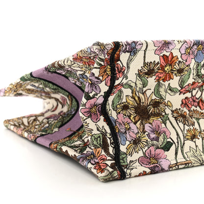 Christian Dior Canvas Embroidered Medium 4 Saisons Hiver Soleil Book Tote Lilac Multicolor 8 of 9
