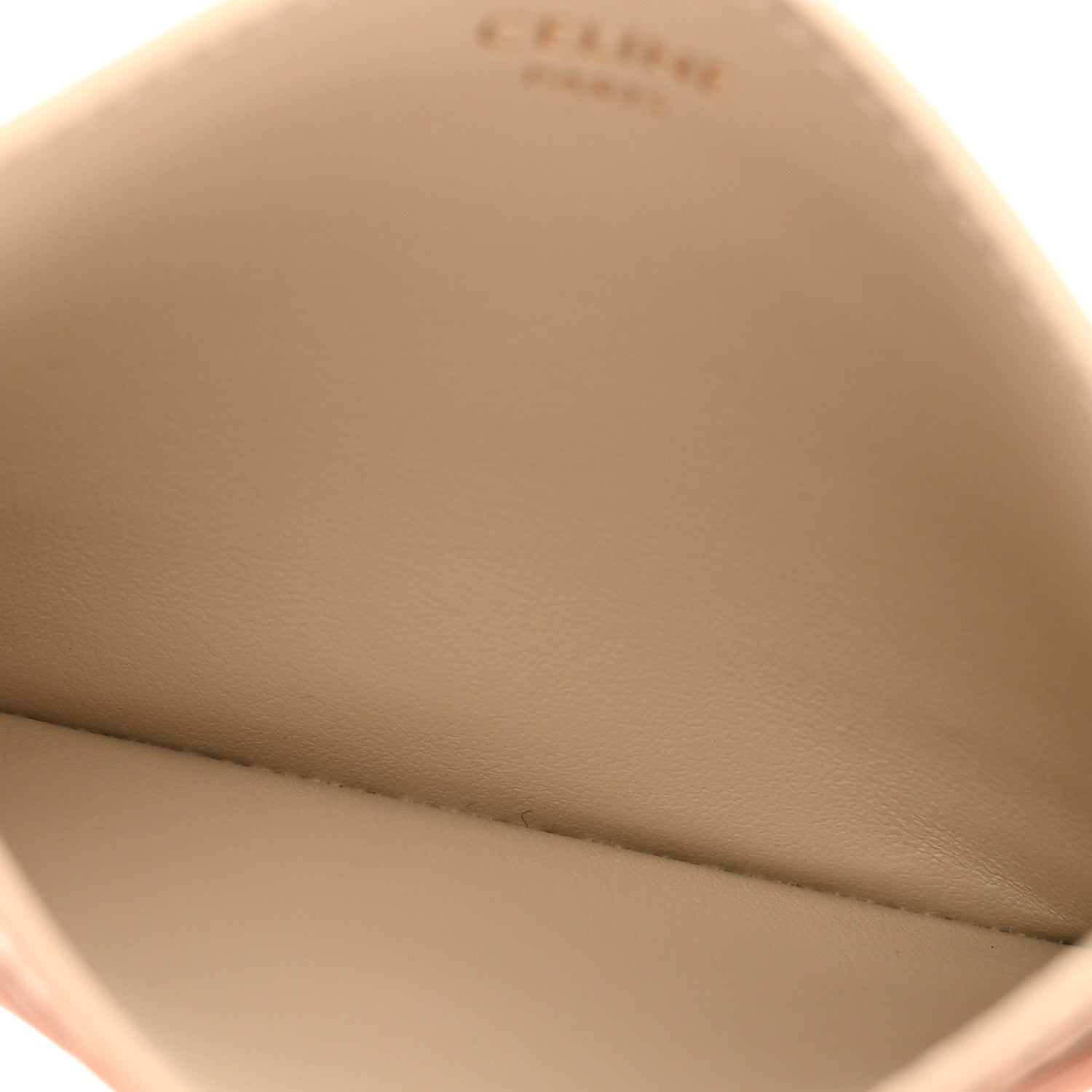 Celine Shiny Calfskin Triomphe Card Holder Pale Beige 5 of 9