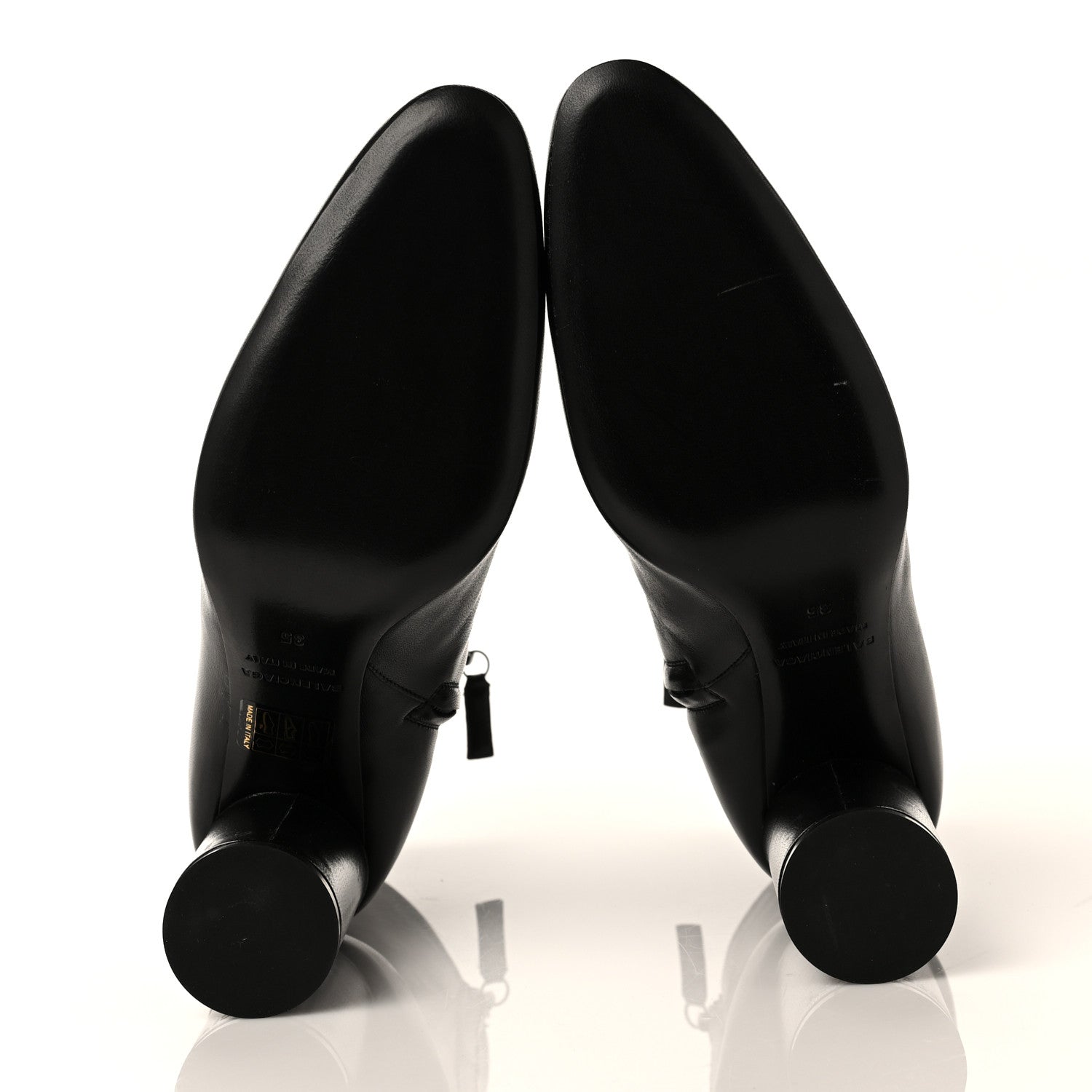 Balenciaga Shiny Sheepskin 20mm Oval Booties 35 Black 6 of 8