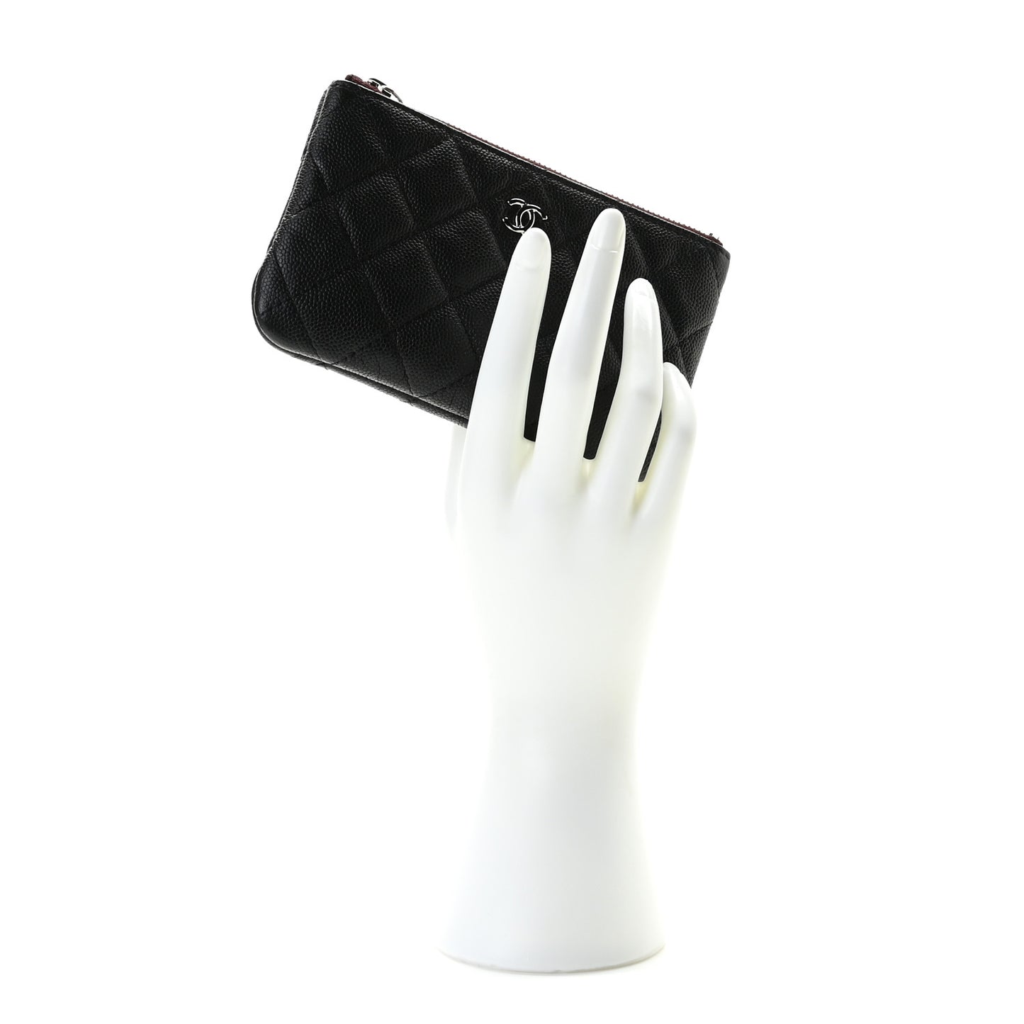Caviar Quilted Small Cosmetic Case Black
