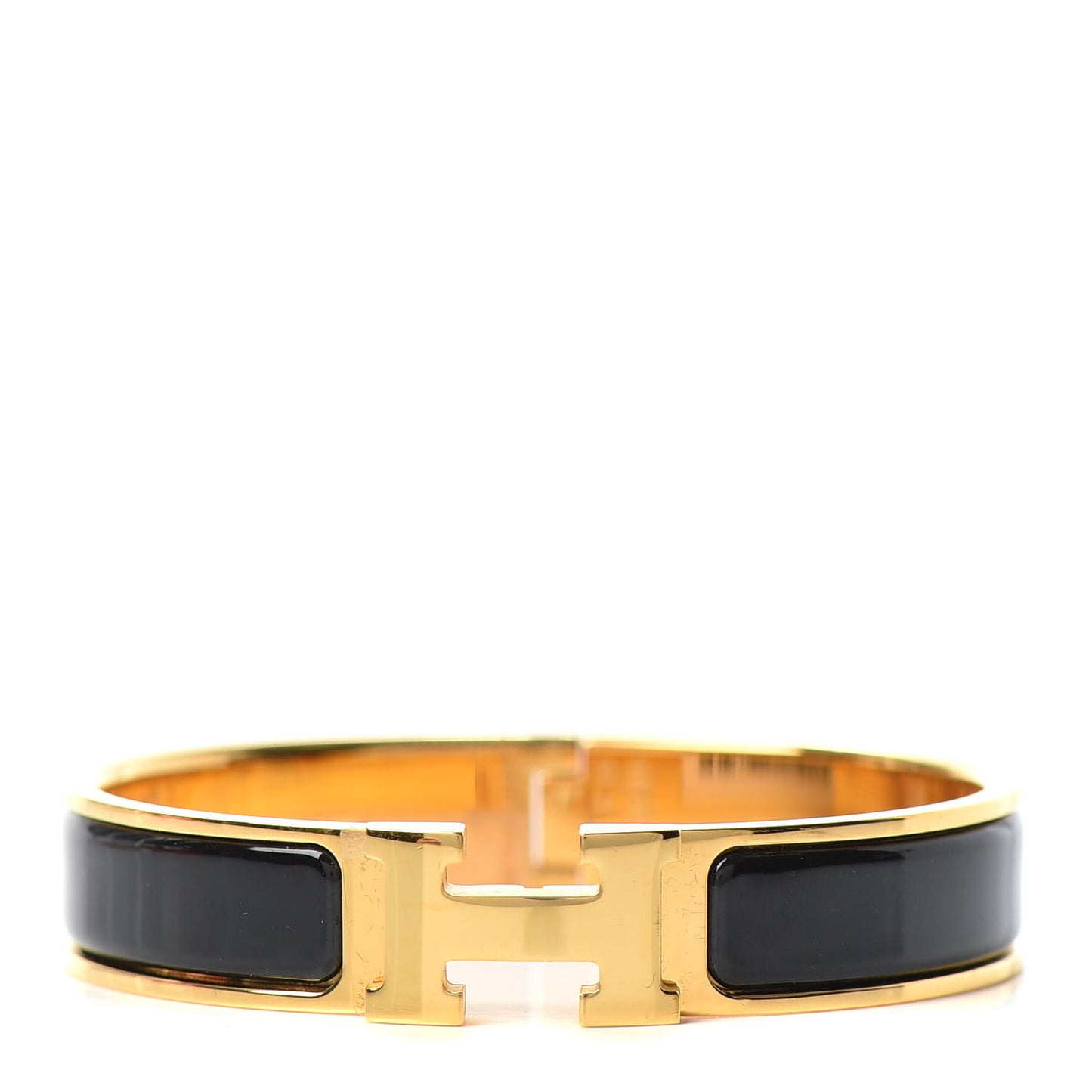 Enamel Narrow Clic Clac H Bracelet PM Black