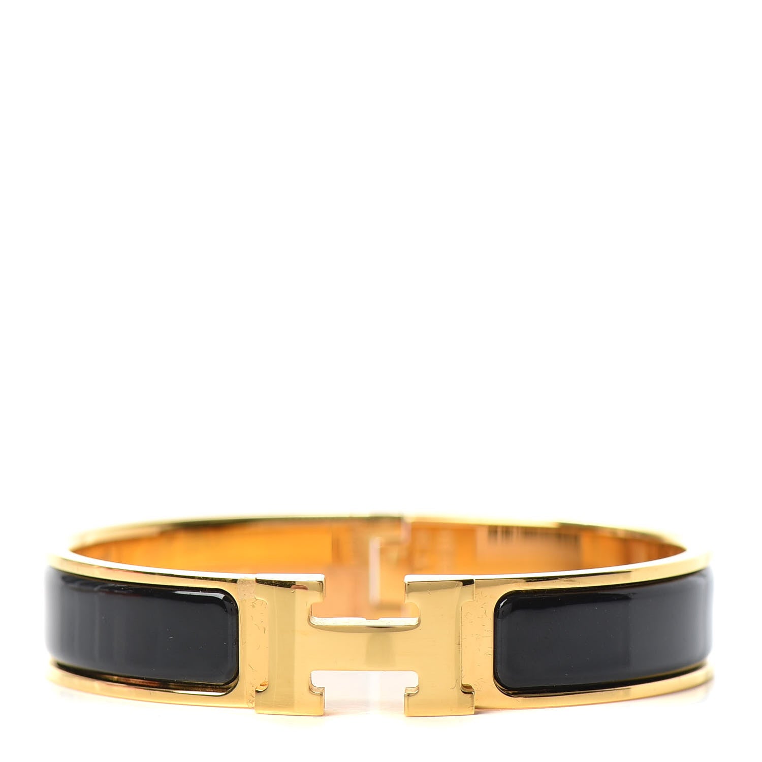 Hermes Enamel Narrow Clic Clac H Bracelet PM Black 1 of 4