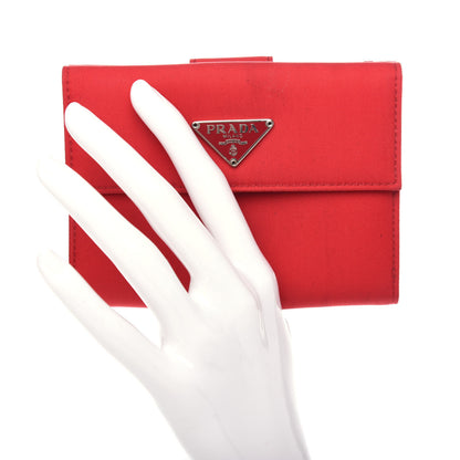 Prada Tessuto Nylon Saffiano Medium Flap Bi-Fold Wallet Fuoco 2 of 8