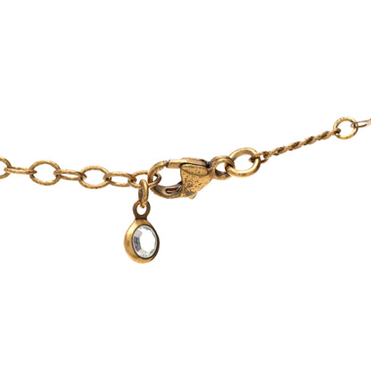 Gucci Crystal Anchor Heart Double G Necklace Aged Gold 4 of 6