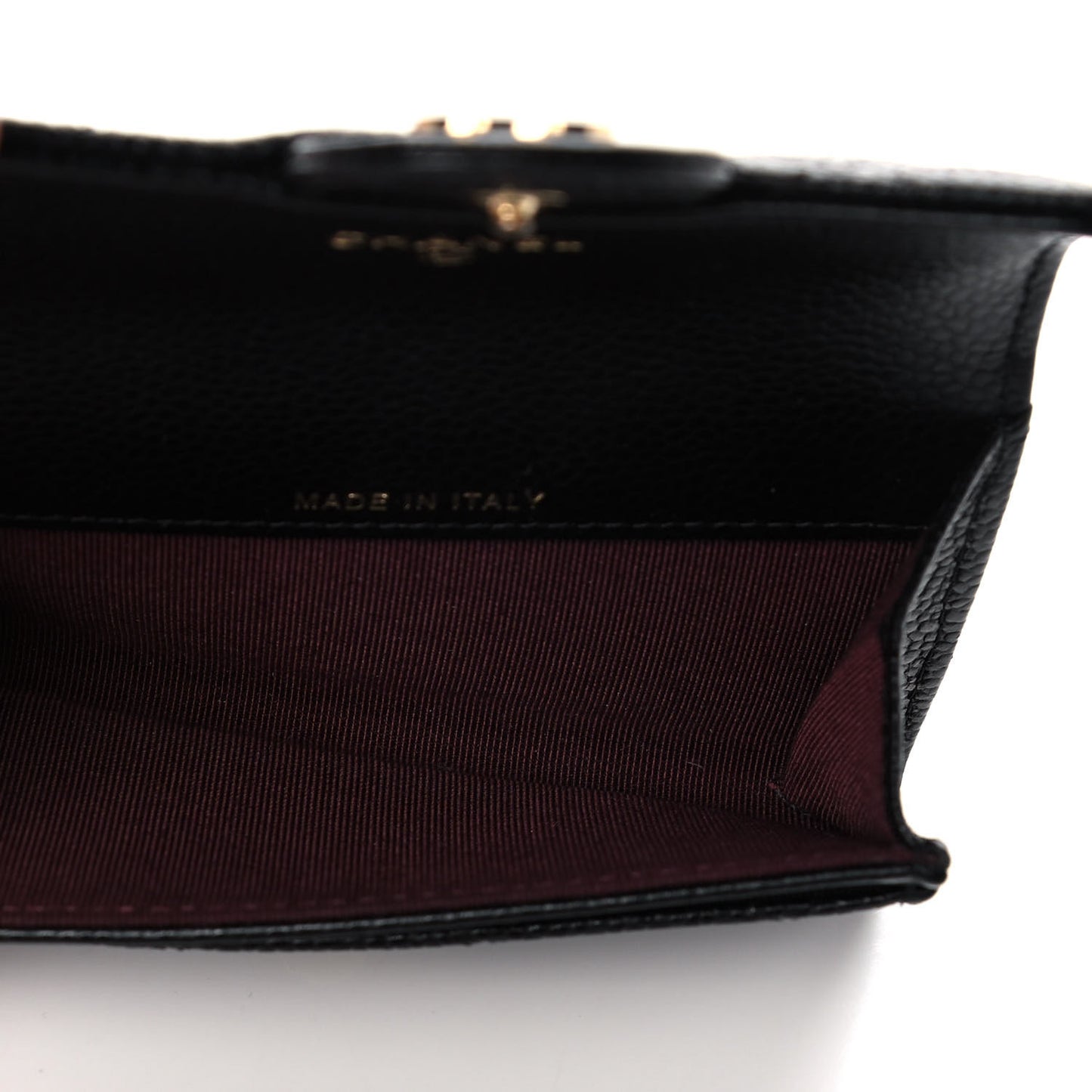 Caviar Quilted Flap Card Holder Black