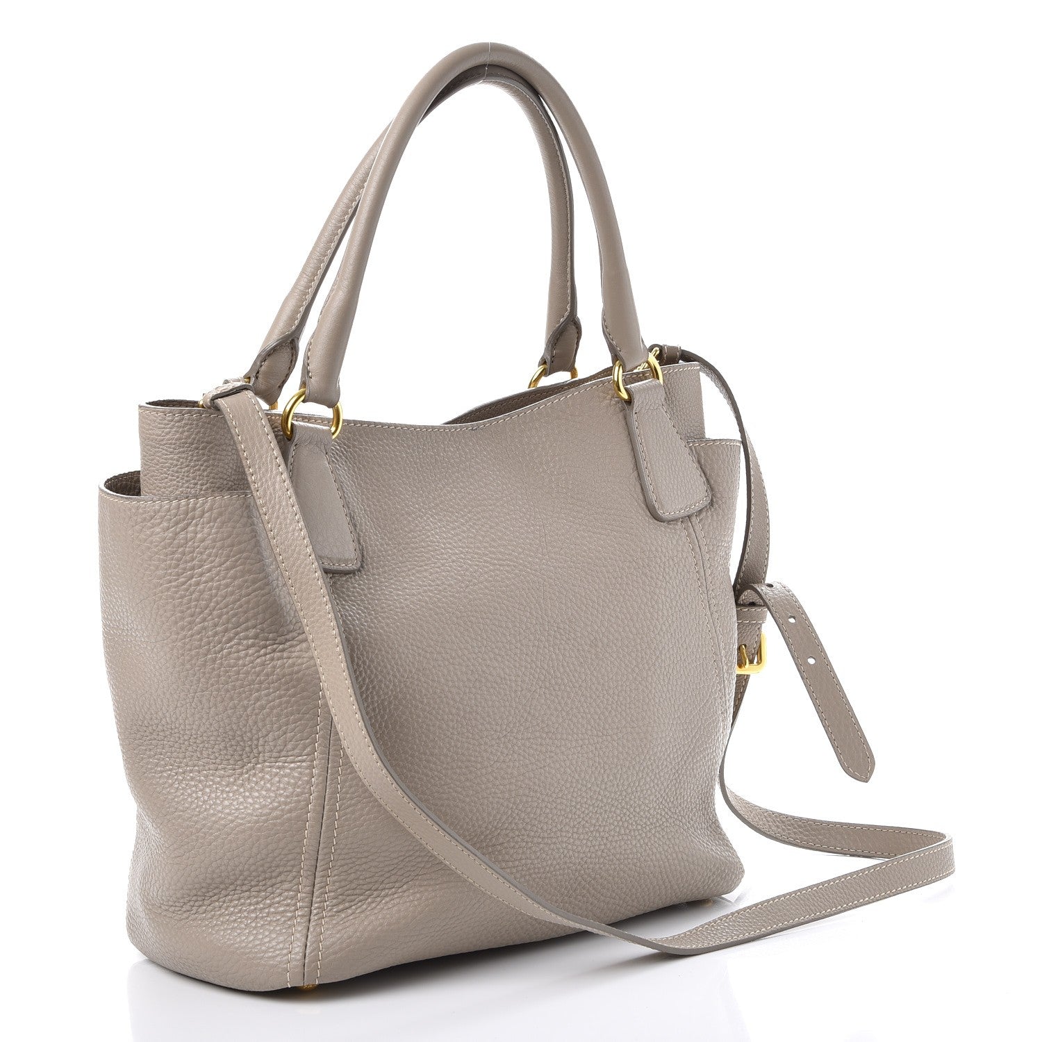 Prada Vitello Daino Side Pocket Tote Pomice 3 of 8