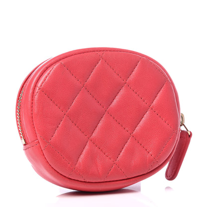 Chanel Lambskin Quilted Zip Around Classic Coin Purse Coral 3 of 8