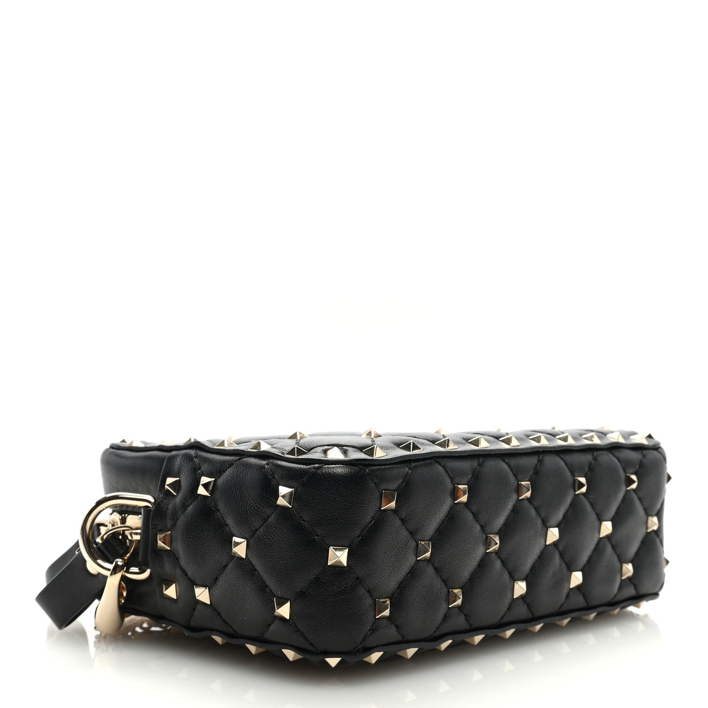 Nappa Rockstud Spike Camera Crossbody Bag Black